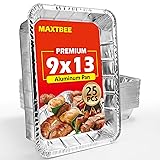 MAXTBEE Aluminum Pans Foil Pans, 25 Pack 9x13