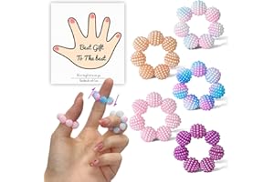 SMAODSGN 5 Pack Colored Fidget Ring Spiky Bead Sensory Finger Rings for Stress Relief Finger Anxiety Rings Calming Fidget Toys Ring Massager for Stress Reducer Office Workers