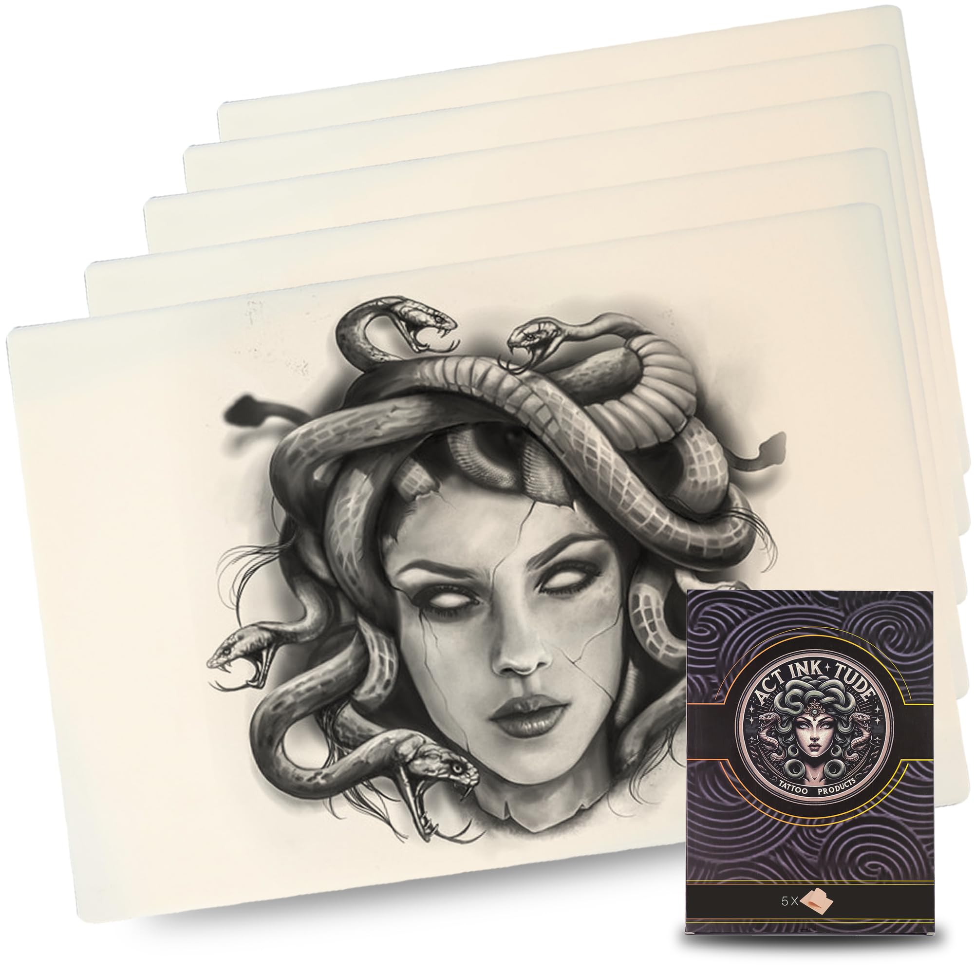 ACTINKTUDE 3mm Fake Skin – 5pcs Tattoo Practice Skin 200x300x3mm, 3mm Double Sided Blank Tattoo for Beginners and Experienced Artists. 5 pcs Tattoo skin. Realistic Texture for Shading & Line Work