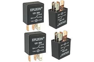 EPLZON 5 Pin 12V 30A SPDT Relay High Performance Multi-Purpose Waterproof Stable Relay for Auto Universal Replacement Accessories(Pack of 4pcs)
