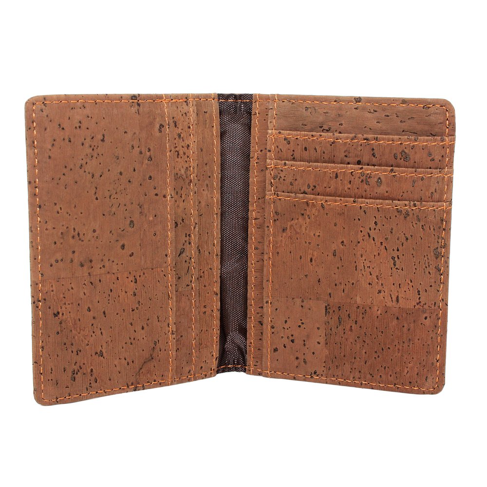Boshiho Credit Card Wallet, Vegan Cork Wallet Ultra Slim Men Card Case Wallet ID Holder 8 Card Slots (Brown-1)