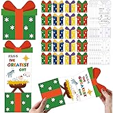 Colarr 30 Pcs Christmas Nativity Coloring Craft Color Your Own Gift Cards Jesus Is the Greatest Gift Coloring Postcard Make Your Own Jesus Birth Scene DIY Craft for Sunday School Xmas Holiday Supplies