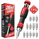 SHARDEN 26-in-1 Ratcheting Screwdriver Set Multi Screwdriver Tool Kit | All in 1 Ratchet Screwdriver, 12 Double Ended CRV Bits Phillips Slotted Torx Hex, Portable Tool for Home Bike Computer Repair