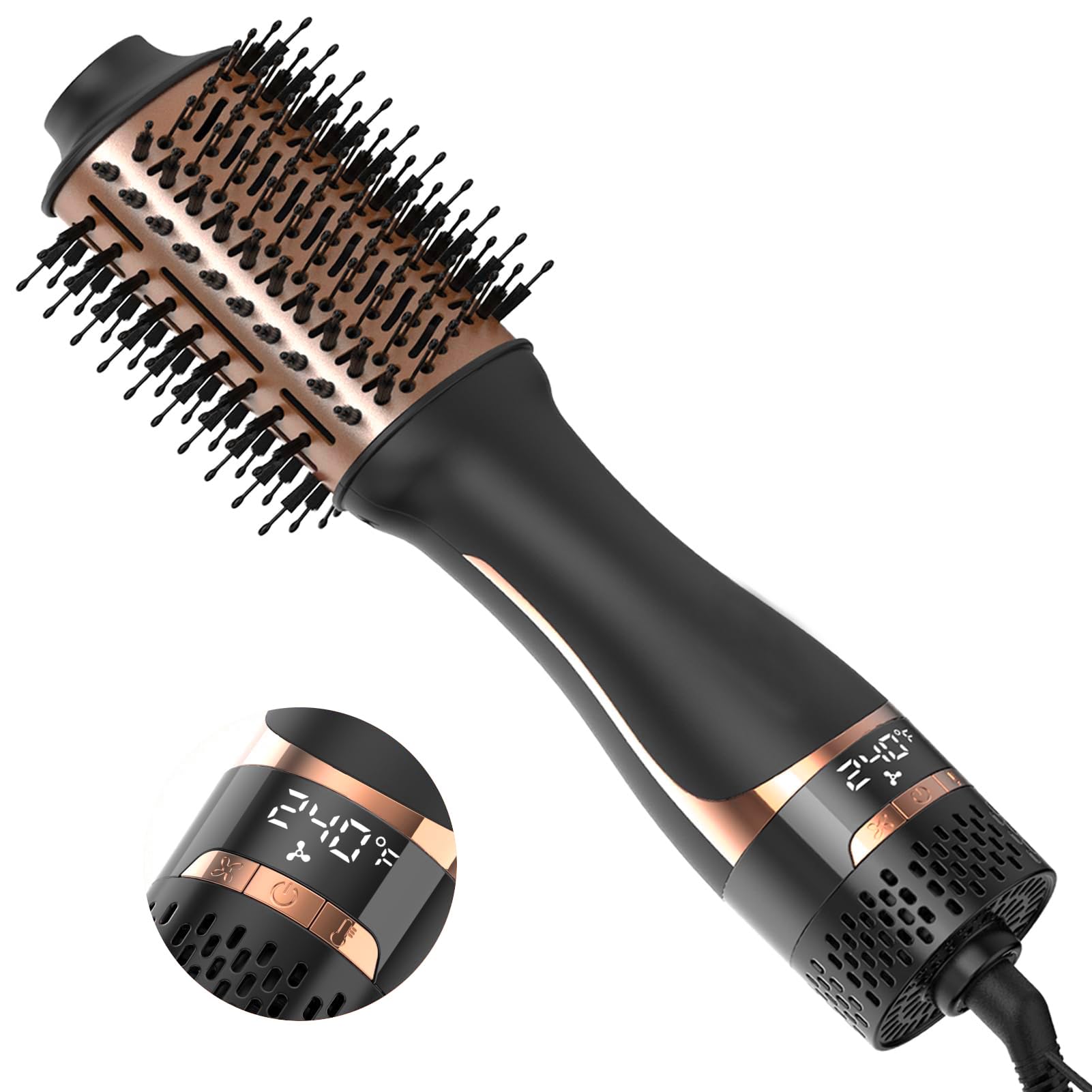 Photo 1 of Nicebay Hair Dryer Brush, Blow Dryer Brush for Women Fast Styling, One Step Blowout Brush with Display Screen-Less Frizz, More Shine, Oval Ceramic Barrel, Negative Ion
