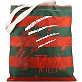 TSOTMO Horror Movie Merch Gift Serial Killer Halloween Scary Gift Freddy's Glove Tote Bag for Horror Lovers (DREAM KILLER)