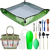 G GOOD GAIN Garden Succulent Kit with Organizer Bag, 15Pieces Succulent Tools, Indoor Mini Hand Gardening Tools Set with Carrier for Bonsai Planter Miniature Fairy Planting Care(Rose)