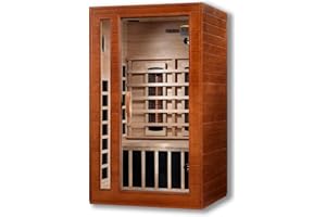 Dynamic Saunas Cardoba 2-Person Full Spectrum Infrared Sauna with Red Light Therapy & Bluetooth Speakers | Personal Indoor Dry Heat Sauna for Home & Gym – Made from Canadian Hemlock