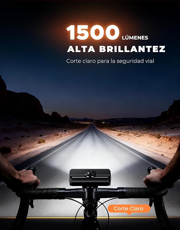 Luces Bicicleta Delantera y Trasera Súper Brillante, Aluminio Cuerpo
