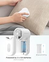 HOMEASY Fabric Shaver Portable Lint Remover 2 Speed 6-Leaf Blades White view 5