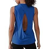 YIPINK Workout Tank Tops for Women Cross Backless Sleeveless Loose Fit Athletic Tops Athletic Yoga Gym Running Shirts