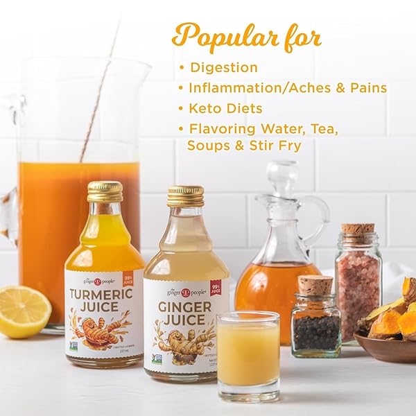 FIJI TURMERIC JUICE BY THE GINGER PEOPLE, 8 OZ GLASS BOTTLE (PACK OF 1)