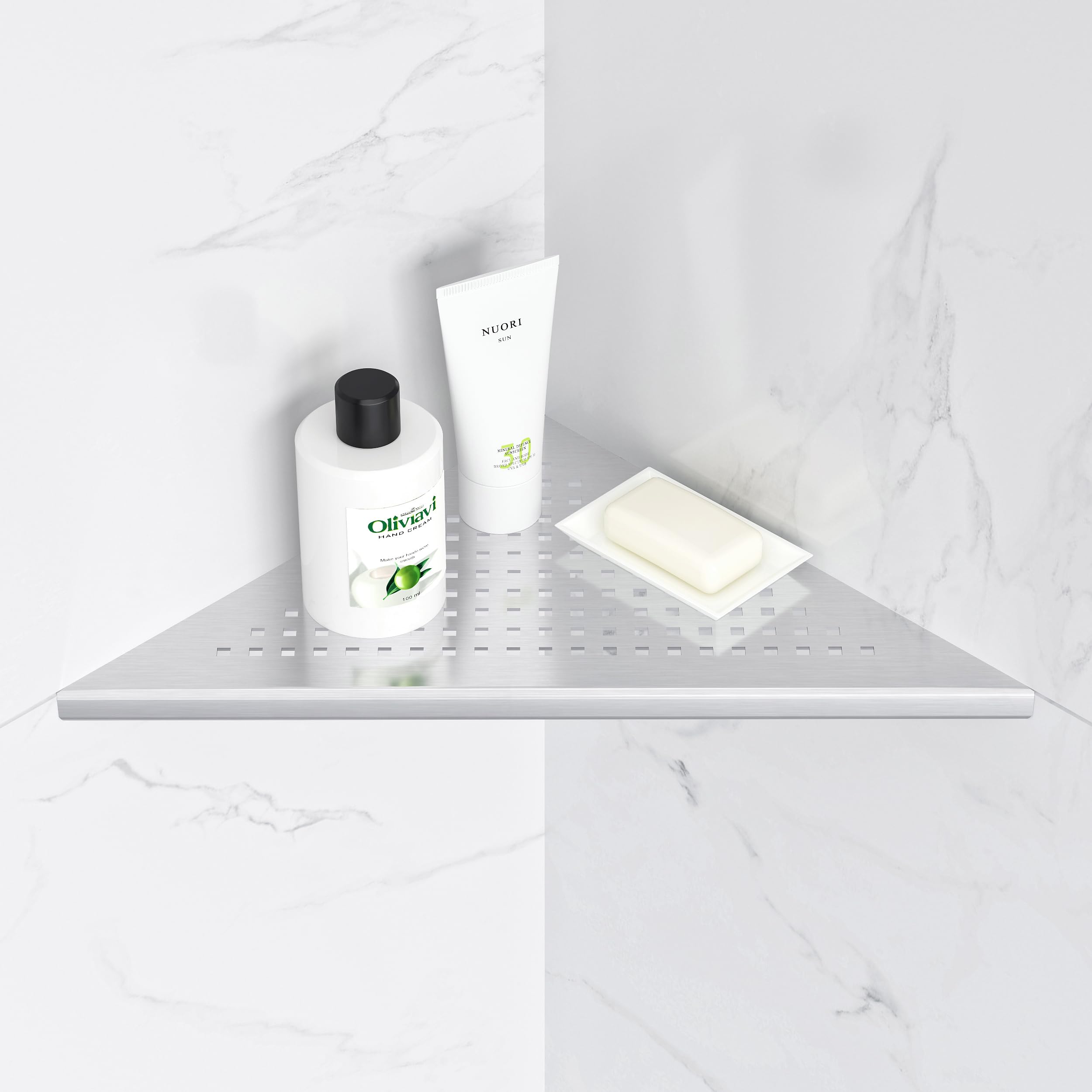 Neodrain Shower Corner Shelf Stainless Steel Bathroom Shelf Shower Caddy Storage Tiles Recessed for Bathroom Kitchen