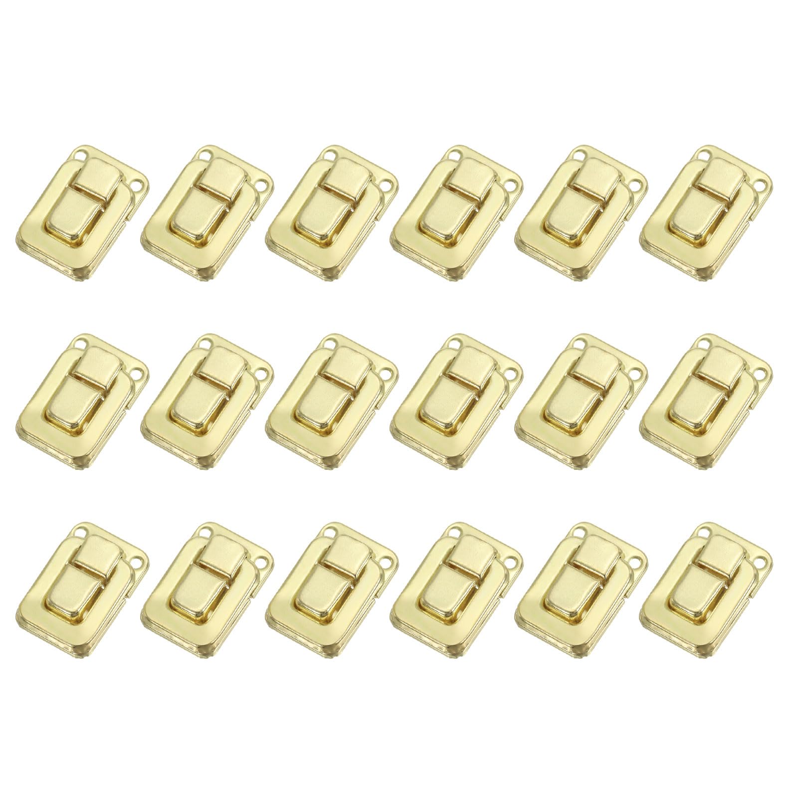 PATIKIL Toggle Catch Lock 1.6" x 1.1", 18 Pack Metal Buckle Hasp Lock Latch Clasp for Jewelry Box Wooden Case Decoration, Light Gold