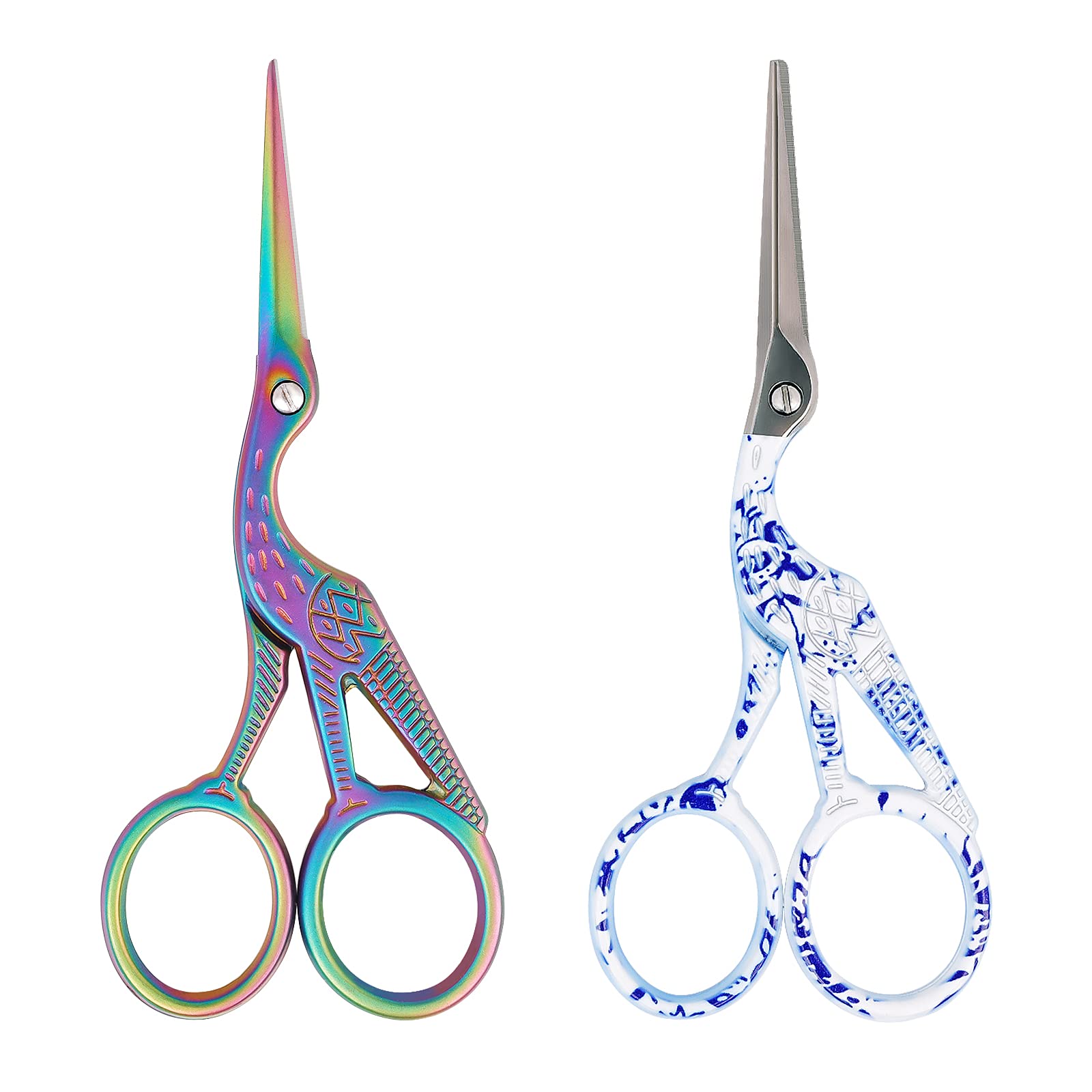 Asdirne Embroidery Scissors, Stainless Steel Needlework Scissors, 2PCs, 11.5CM