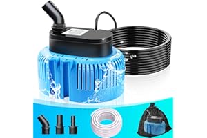 DeeprBetter Above Ground Pool Cover Pump, Submersible Water|Sump Pump for Draining, 850 GPH Blue