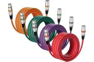 EBXYA XLR Cable 50 Feet - DMX Cable with 3 Pins Balanced Shielded XLR Male to Female Mic Cable Cords (4 Colors)