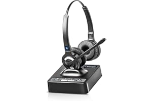 Leitner LH275 2-in-1 Wireless Headset with Mic for Work – Computer and Telephone Headset – Phone Headsets for Office Phones – Teams Headset – 5 Year Warranty – Dual-Ear