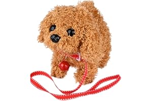 WorWoder Plush Teddy Toy Puppy Electronic Interactive Pet Dog - Walking, Barking, Tail Wagging, Stretching Companion Animal for Kids Children (Teddy Dog)