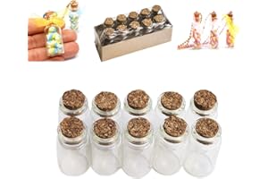 Super Z Outlet Mini Overall Decorative Bottles Cork Tops for Camping Project, Arts & Crafts, Jewelry, Stranded Island Message, Wedding Wish, Party Favors - 1 Milliliters - Glass