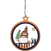 FOCO NFL Denver Broncos Wooden Gnome Circle Ornament – Officially Licensed Holiday Decoration