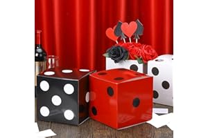 Sinmoe 6 Pcs Casino Dice Favor Boxes Bulk 7 x 7 x 7 Inch Casino Themed Party Supplies Night Las Vegas Party Decoration Three Dimensional Dice Decor for New Year Centerpieces Game(Multicolored)