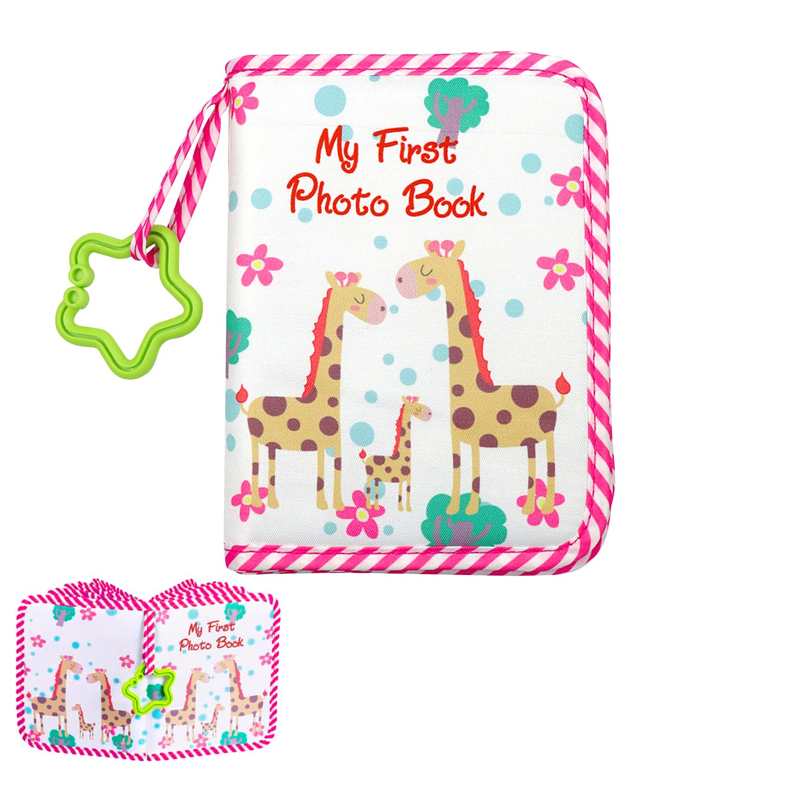 Soft Cloth Baby Photo Album - Memory Book, Personalized Album, Newborn Gift, Baby Shower Present (Red)