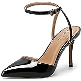 Closed Toe Slingback Heels Wedding High Stiletto Heel for Women Pumps 3.3 Inch Ankle Strap Pointed Toe Heels