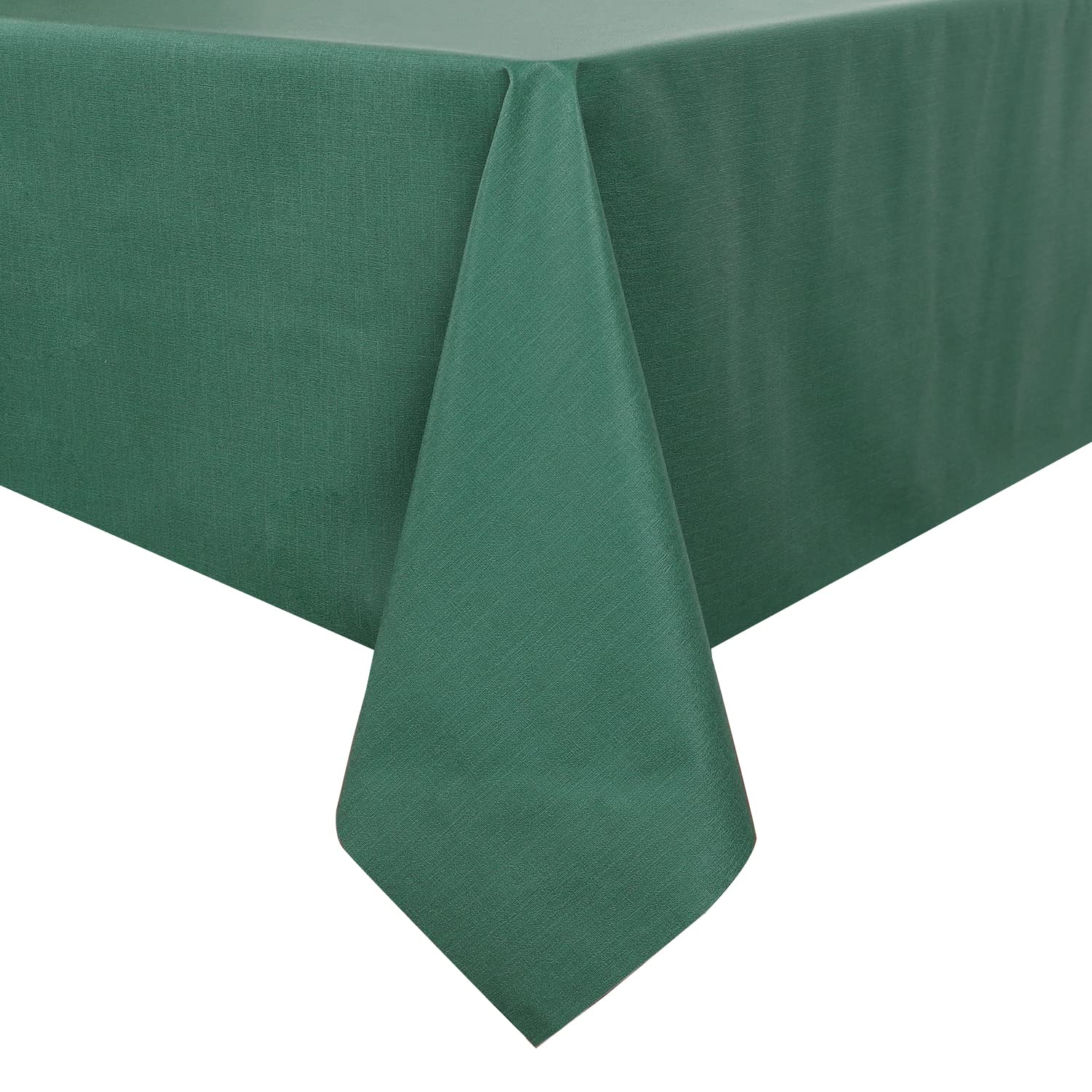 Photo 1 of Romanstile Christmas 100% Waterproof PVC Tablecloth, Rectangle Oil Spill Proof Stain Resistant Vinyl Table Cloth, Wipe Clean Plastic Table Covers for Kitchen/Dining/Parties - 54 x 78 Inch, Dark Green