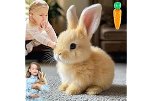 TIOMION Bunny - Easter My Realistic Bunny Toy, Interactive Bunny Realistic Bunny - Jumping, Twitching, and Shaking Ears, Bunny Realistic Bunny Toy, Bunbi Realistic Bunny, Realistic Bunny Toys (Brown)