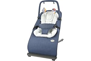 KIDSVIEW Baby Bouncer, Portable Infant Bouncer,Baby Bouncer Seat for Infants Bouncer for Babies 0-6 Months, Baby Rocker with 3-Point Harness, Newborn Bouncer Easy to Fold(Dark Blue)