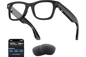 MUMUCREAM AI Smart Glasses with Camera, 800W HD Smart Audio Glasses, 1080P Video Recording Sunglasses, Real Time Translation, Voice Assistant, Open-Ear Audio for Travel, Meetings & Vlogging