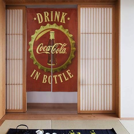 Amazon アメリカン ヴィンテージ風black のれん 目隠し 間仕切り かわいい 遮光 おしゃれ ロング 暖簾 幅86cm 丈143cm 洗濯可 インテリア 玄関 キッチン リビング 飲食店 出入り口 トイレ のれん オンライン通販