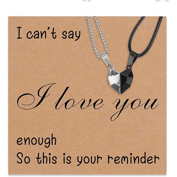 BUKYCAT 2 Piezas De Collar Puzzle Pareja,Collar Con Colgante,Collar Para Parejas Con Colgante De Rompecabezas,Acero Inoxidable Colgante La Llave A Su Corazón,Regalo Para Enamorados (Plata Y Negro