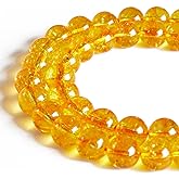 35pcs 10mm Citrine Beads Natural Gemstone Beads Round Loose Beads for Jewelry Making