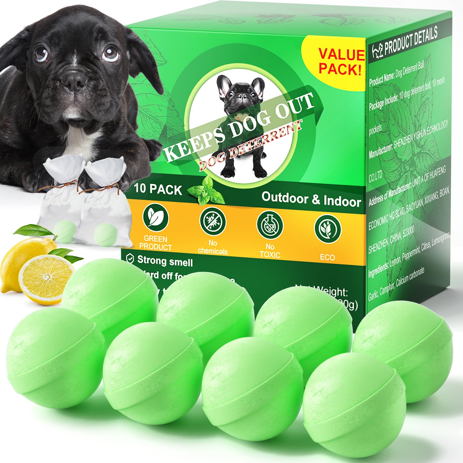 Photo 1 of 10 Pack Dog Deterrent Outdoor Indoor Use, Preventing Dogs from Peeing Digging, Keep Pets Away from Garden, Lawn, Yard – Stops Digging, Scratching, Chewing – Safe Plant Protection (PaleGreen)
