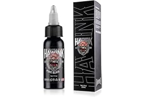 HAWINK Black Tattoo Ink 1 oz (30ml) Vegan-Friendly USA Standard Pigment Tattoo Supplies Pure Black TI203-30-001