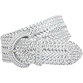 2 Inch Wide Hand Made Soft Metallic Woven Braided Round Belt