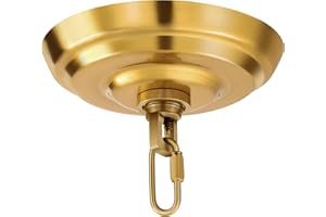 MAYOMAJO 6 Inch Light Canopy Kit with Heavy Duty, Replacement Cover Plate with Mounting Hardware for Chandelier, Pendant Light, Swag Light, Flower Basket or DIY Projects (Brass)