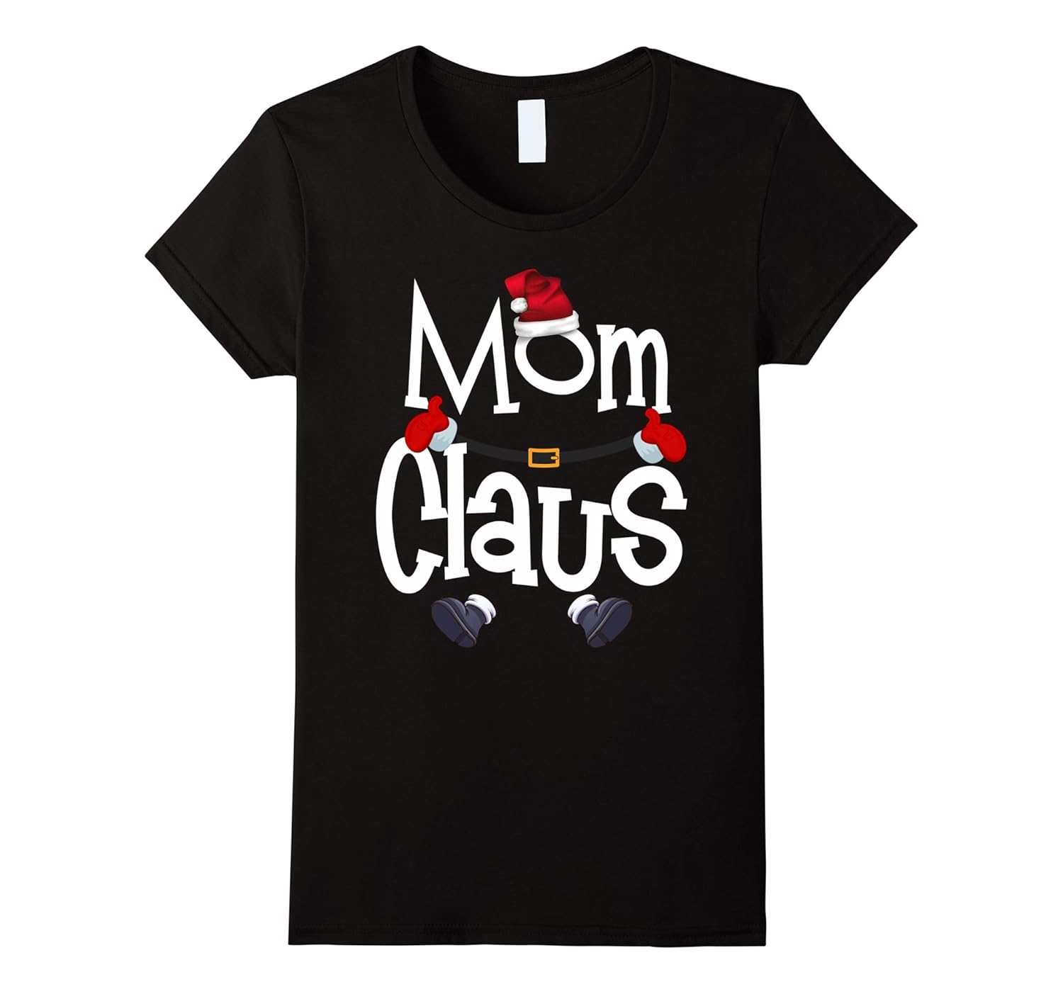 Womens Mom Claus T-Shirt Christmas Family Santa Matching Costume-ANZ