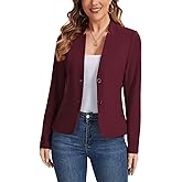 LADI TREND Blazers for Women Long Sleeve Notch Collar Blazer Button Front Casual Work Office Suit Jackets with Pockets