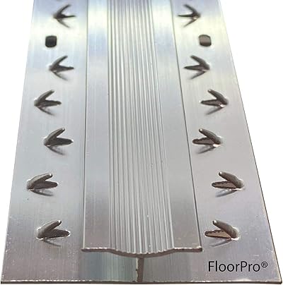 FloorPro Carpet to Carpet Double Trim Door Bar 3ft Silver Joins Carpets