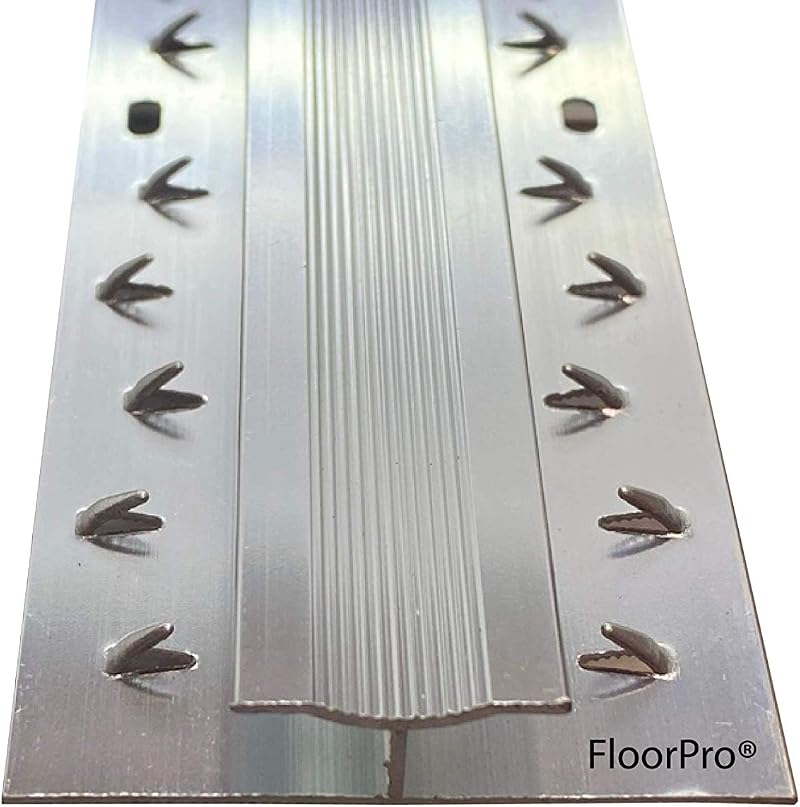 FloorPro Carpet to Carpet Double Trim Door Bar 3ft Silver Joins Carpets