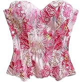 WDIRARA Women's Lace Corset Tops Mesh Strapless Bustier Tube Top Going Out Clubwear