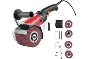 VEVOR Burnishing Polishing Machine, 1200W 6 Variable Speed Surface Conditioning Tool, Handheld Electric Metal Burnishing Mach