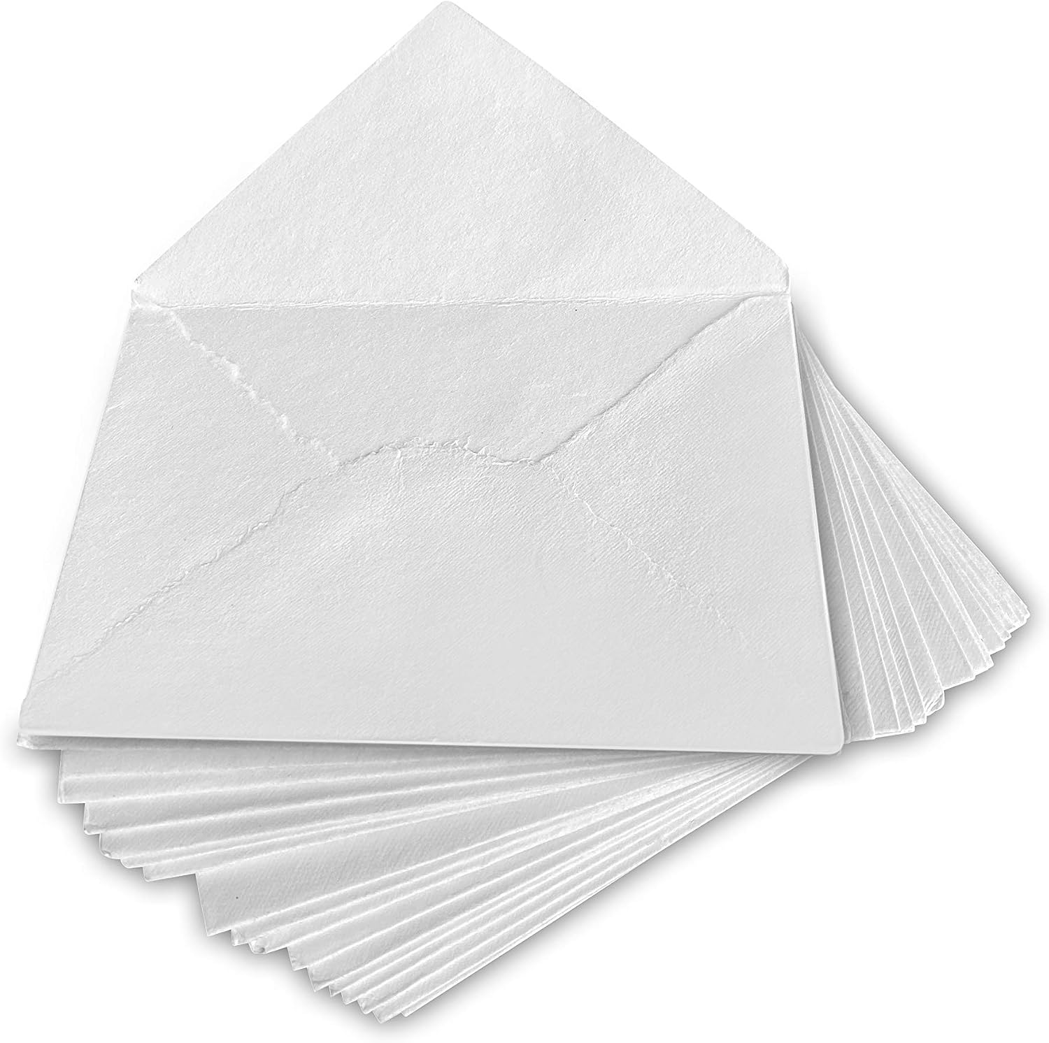 Wanderings Handmade White Deckle Edge Envelope, 11x16cm Package of 25