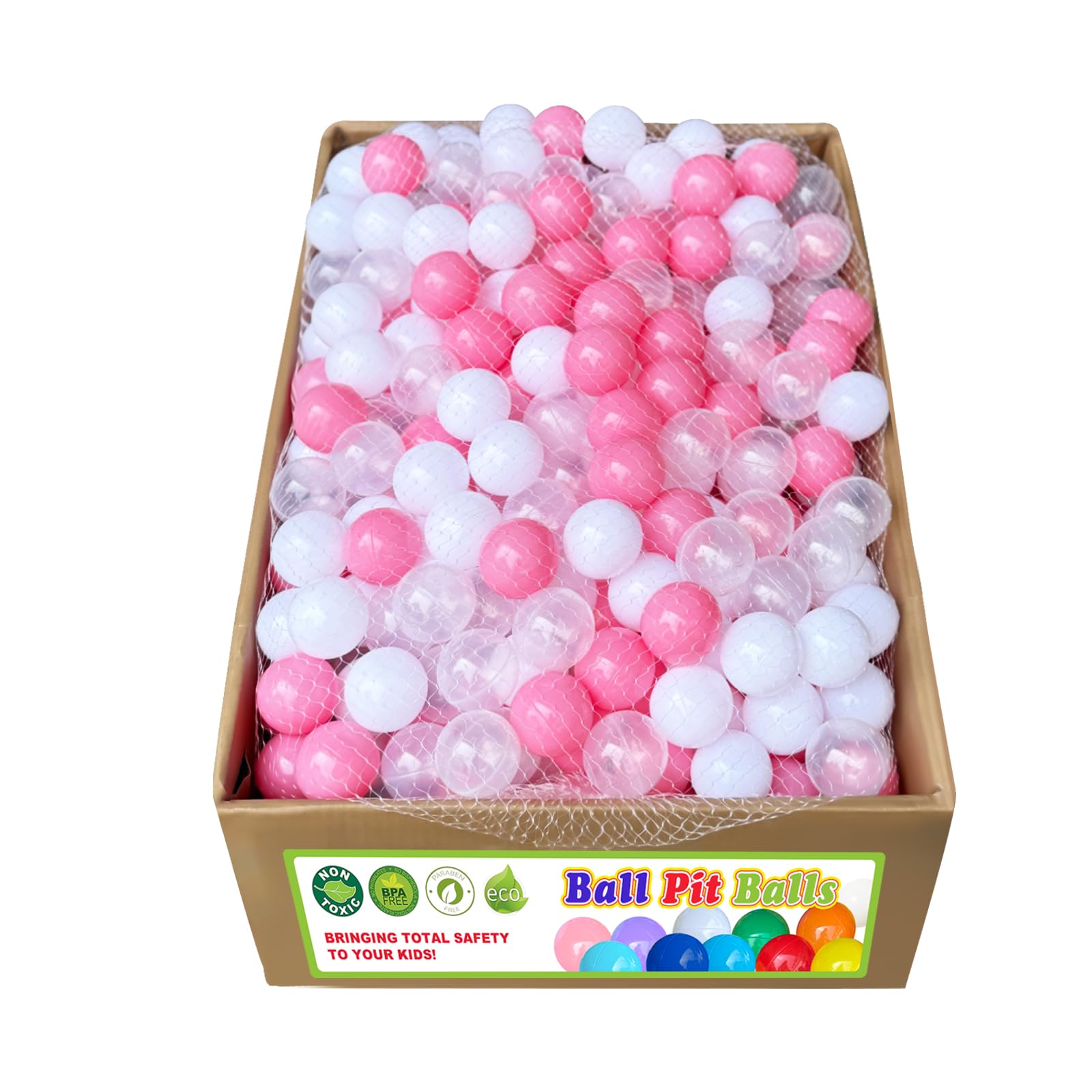 bebikim 500 Count Plastic Soft Plastic Ball Pits Balls Colorful Play Pits Balls for Pet Dogs Ball Pits 2.2" Large Phthalate Free Bpa Free Balls for Toddlers 1-3 Baby Kids