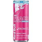 Red Bull Sugarfree Energy Drink, White Peach, Peach Edition | contains caffeine, taurine, B-vitamins, sweeteners, and water, 8.4 fl oz can