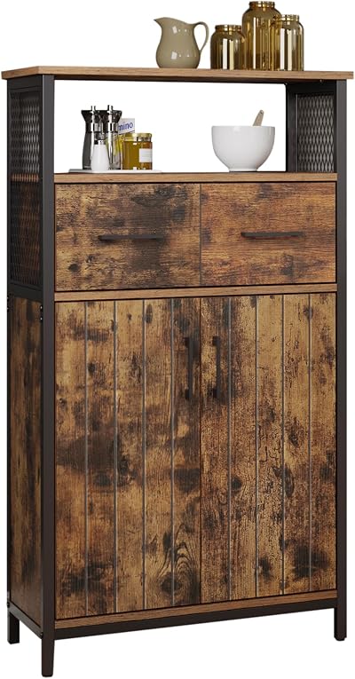 VASAGLE Storage Cabinet Multipurpose Sideboard with Drawer Adjustable Shelf