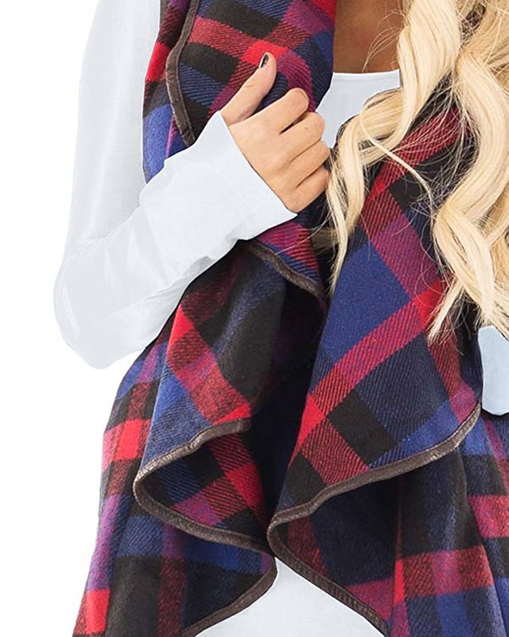 womens plaid vest cardigan