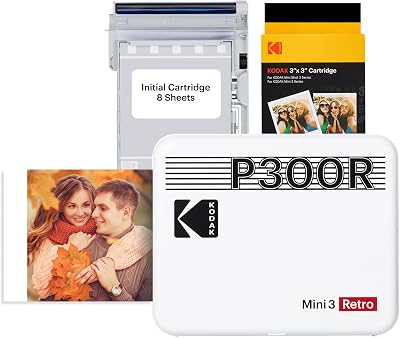 Kodak Mini 3 Retro 3x3 Portable Photo Printer 38 Sheets Bluetooth iOS Android